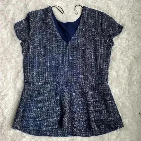 Banana republic Navy blue tweed peplum with embellishments. Size 10. NWT. - Picture 6 of 8